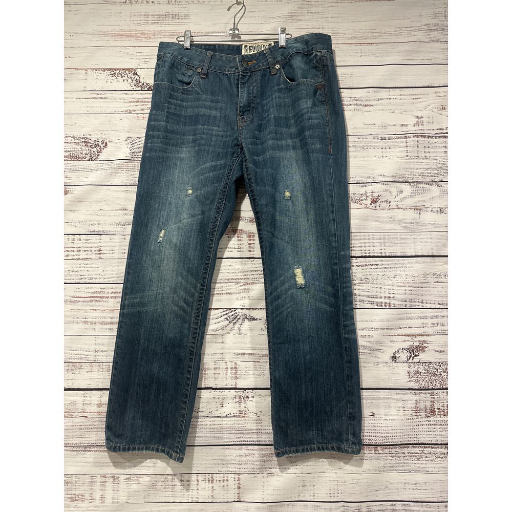 Revolve Jeans Men's 36x30‎ Straight Leg Lightly Distressed